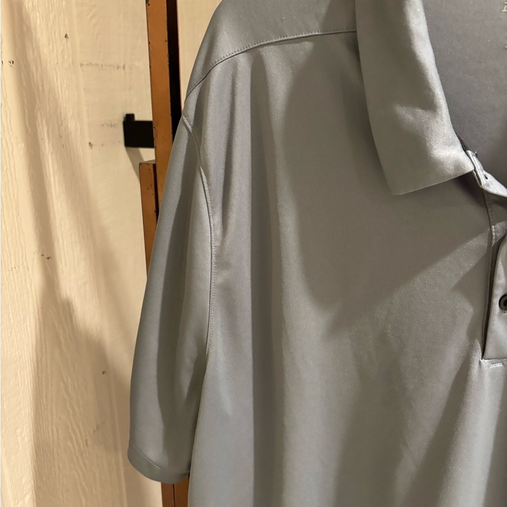 Nike grey Dri-Fit polo shirt size 3XLT. Short sleeve. Embroidered swoosh. - Picture 9 of 14